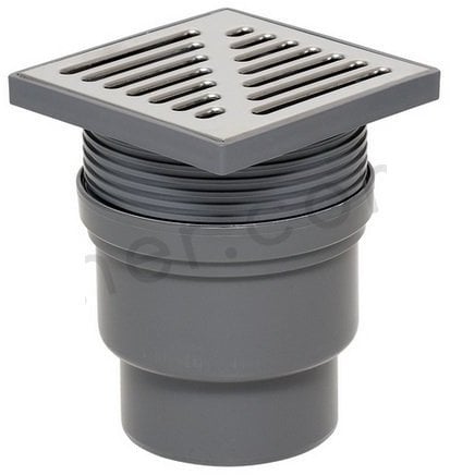 Tycner wpust kanalizacyjny regulowany z wyjściem prostym 110 mm, ruszt nierdzewny 886