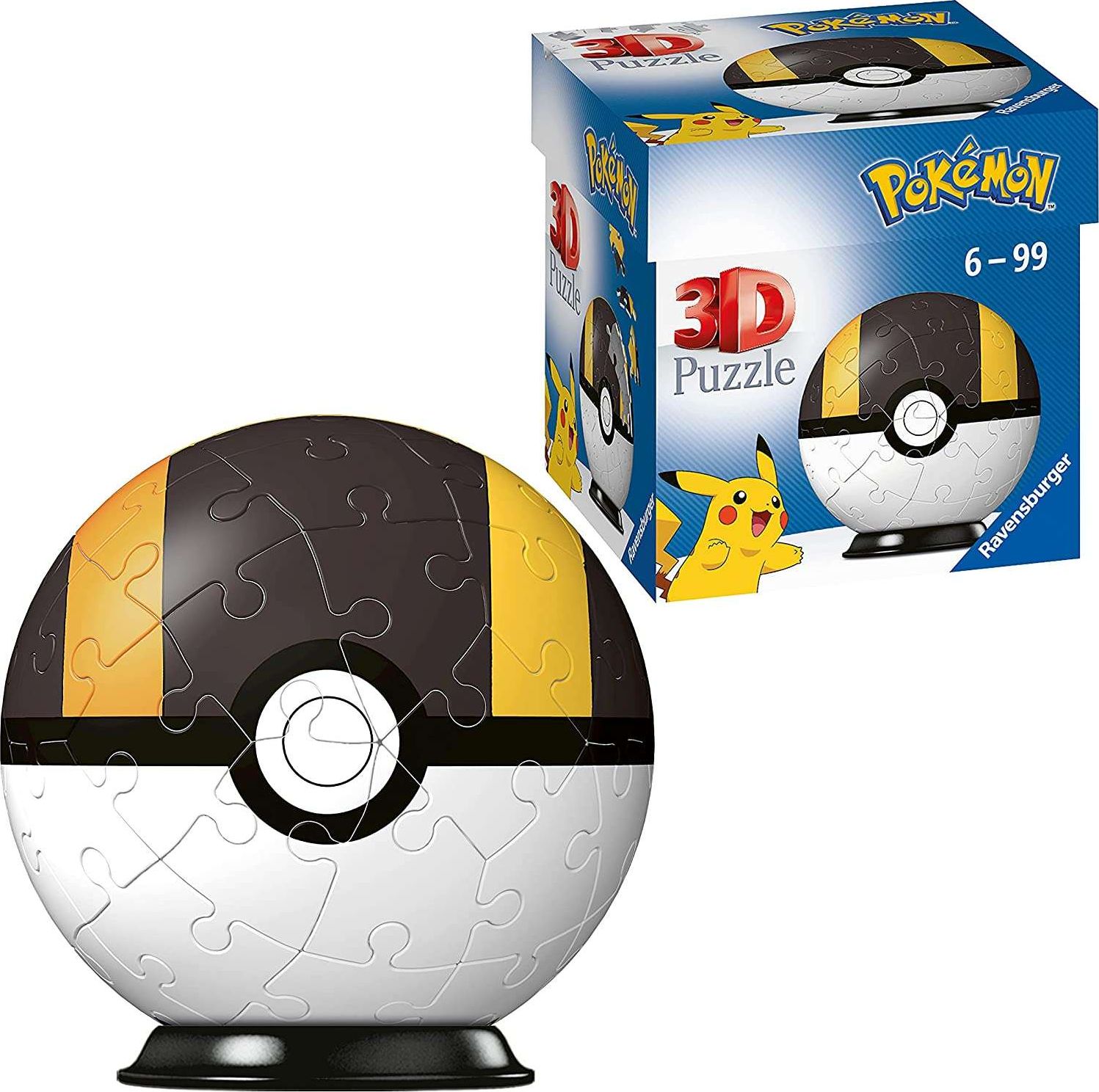 Ravensburger Puzzle 54 elementy 3D Kula, Pokemon czarna