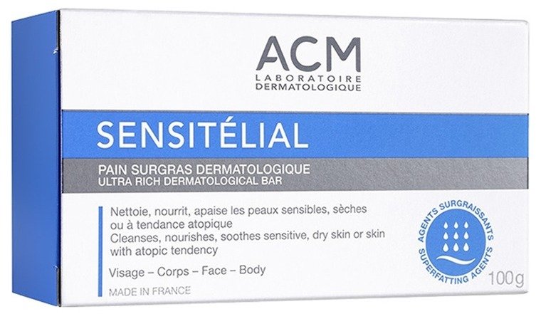 Laboratoire ACM, Sensitelial, Nourishing, Cleansing Bar, For Face & Body, 100 g For Women