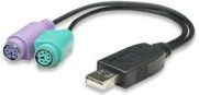 Adapter USB Manhattan USB-A - PS/2 x2 Czarny (179027)