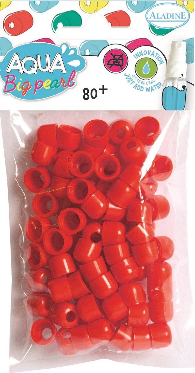 Aladine Koraliki Aqua Big pearl 80 szt. Czerwone