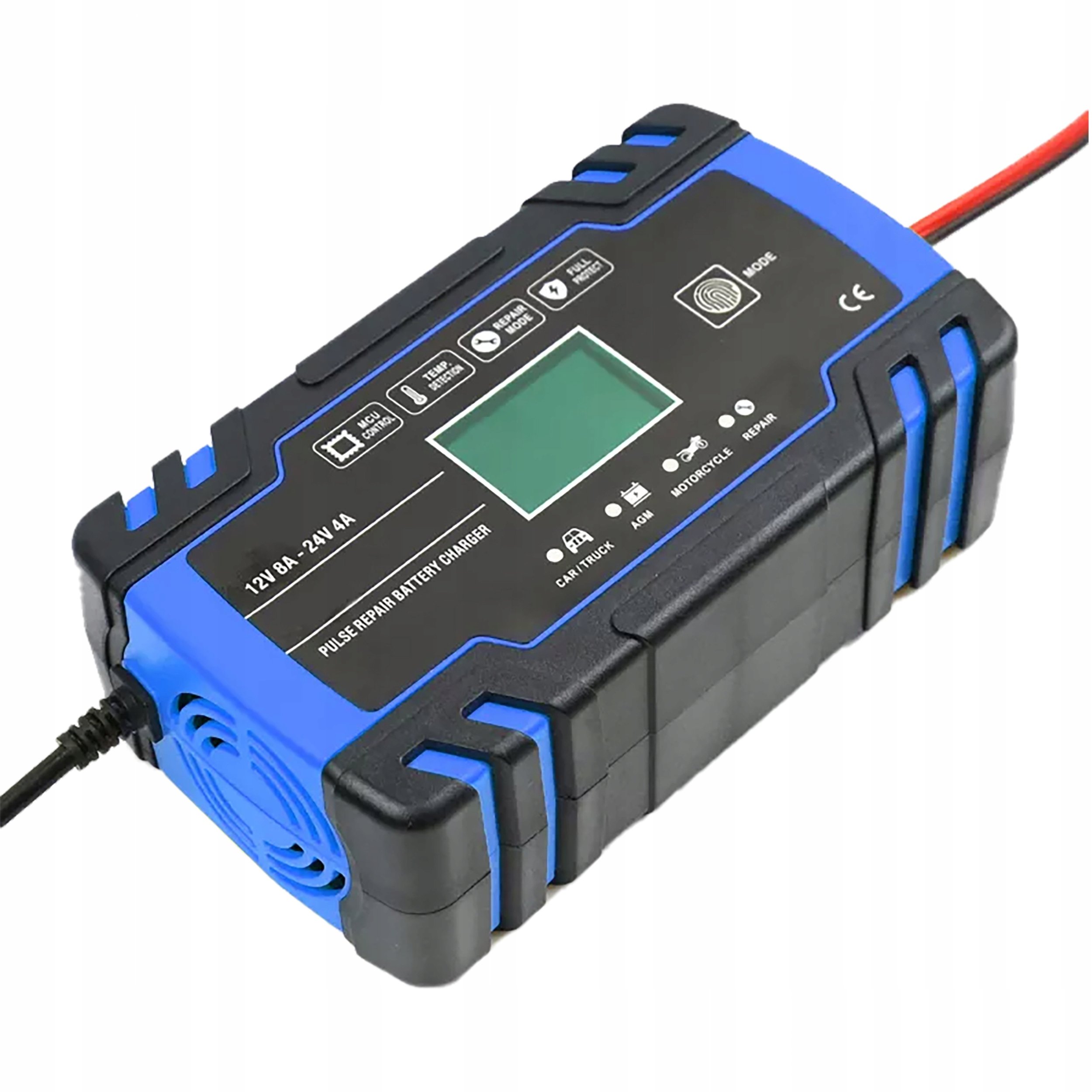 Car Battery Charger,12V/24V 8A 4A Intelligent Automatic Battery Charger for Car