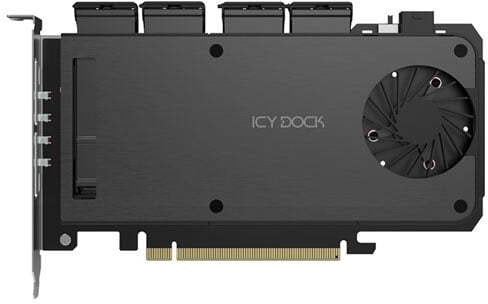 IcyDock Adapter 4 x M.2 NVMe SSD Mobile Rack Adapter Card fo