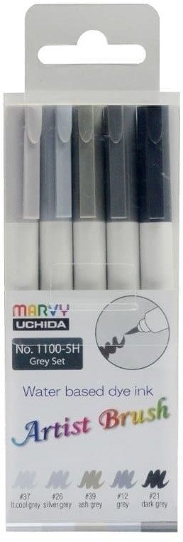 Kolorowe Baloniki Flamastry Artist Brush Grey 5 kolorów