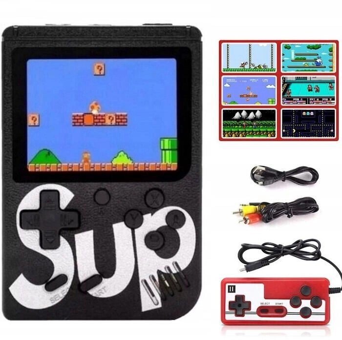 Plaion Konsola retro GameBox R2 8bit Portable Retro Game console with 400 games 3'' LCD with 1x Controler TV RCA cable Black (GBXR2BK)