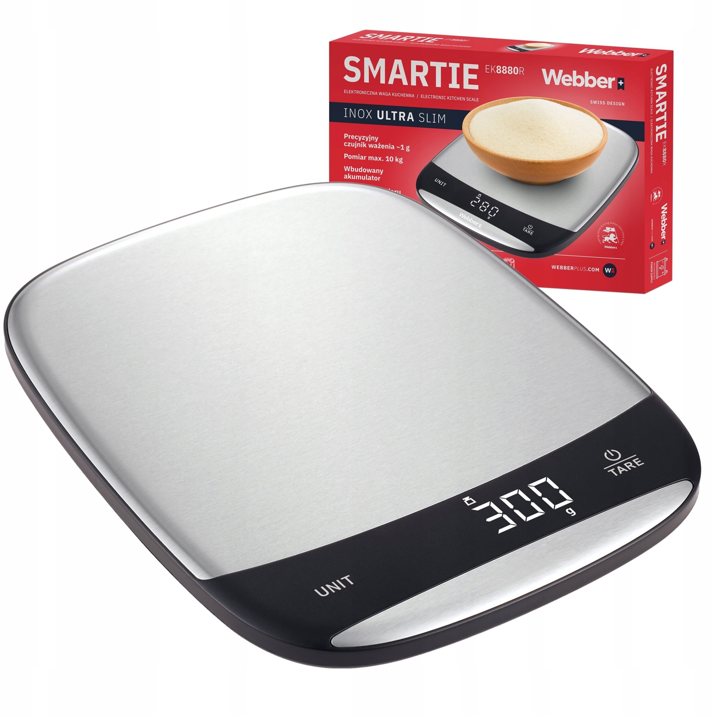 Waga kuchenna Webber Waga kuchenna WEBBER INOX elektroniczna precyzyjna LCD 10kg USB tarowanie