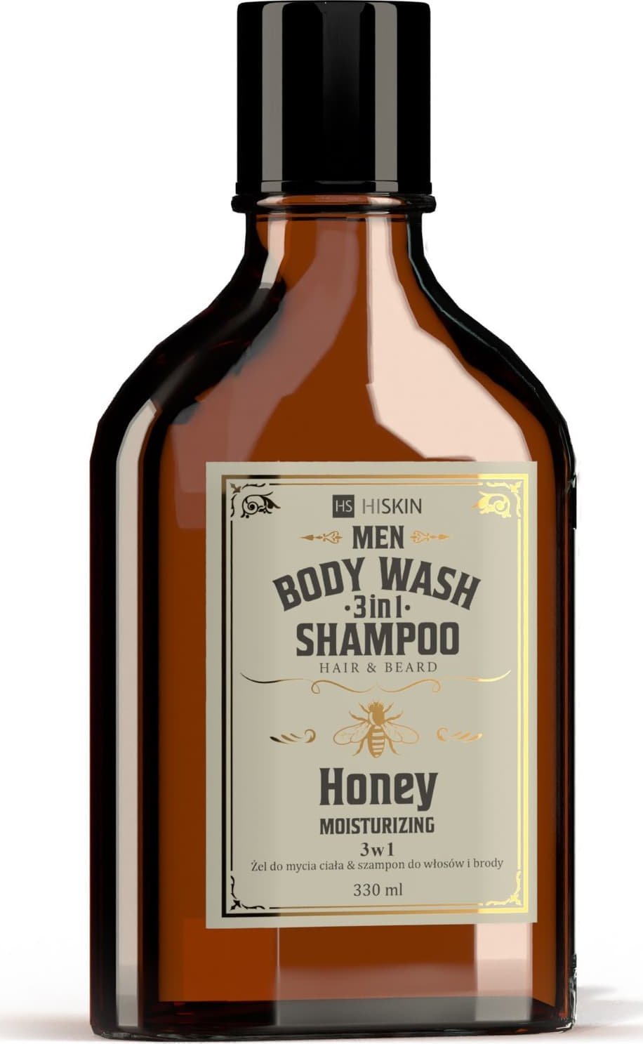 HiSkin Men Whisky Żel do mycia ciała i szampon do włosów i brody 3w1 - Honey 330 ml