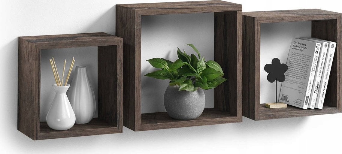 Homea Półki wiszące kostki, zestaw 3 szt.