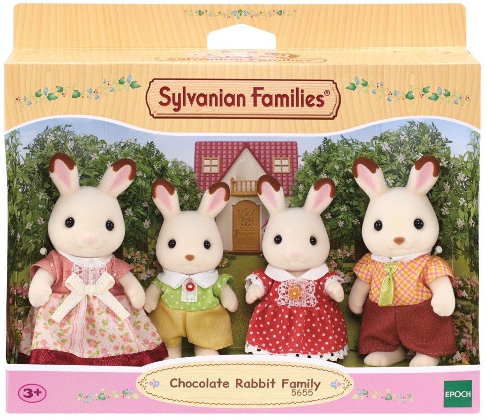 Figurka Epoch Sylvanian Families - Rodzina królików z czekoladowymi uszkami (5655)