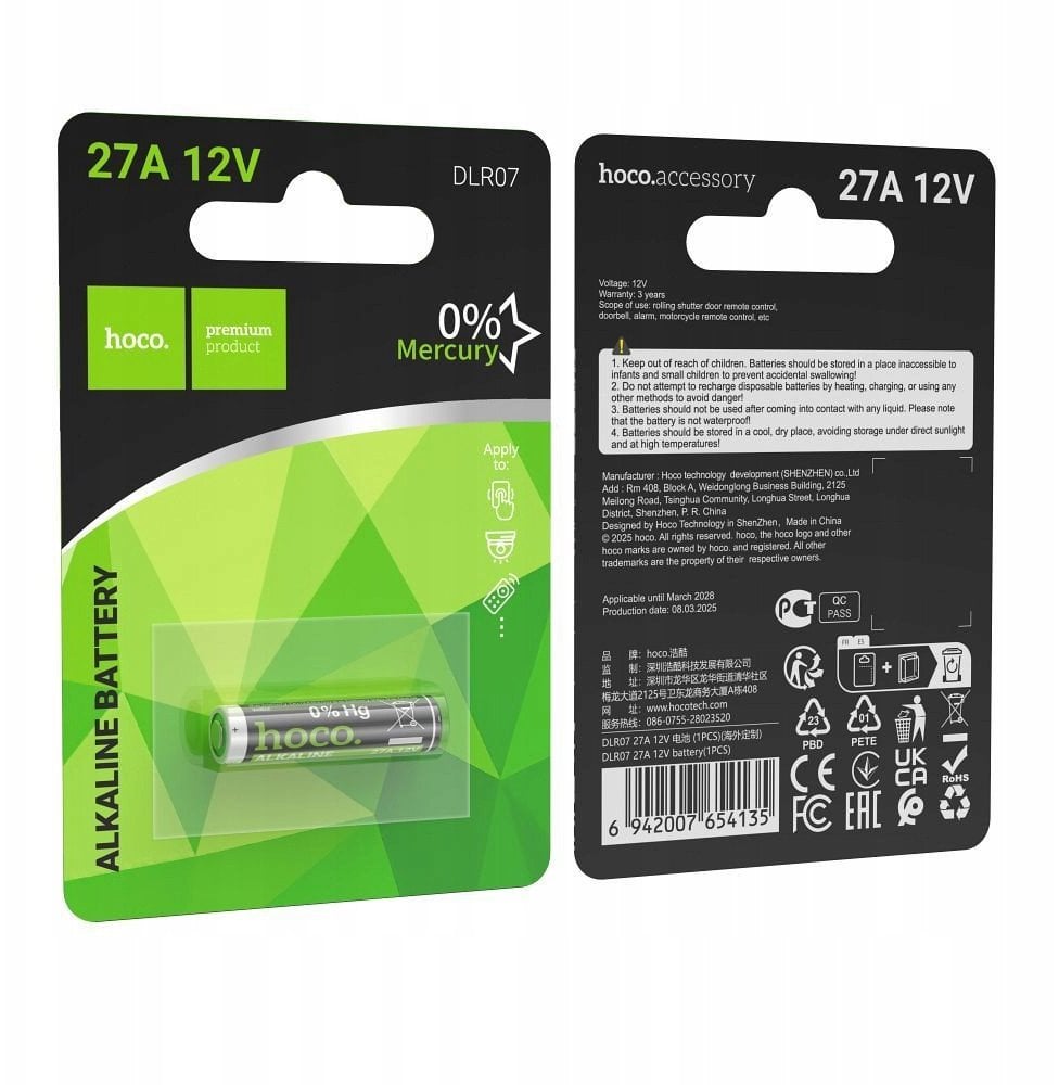 Bateria alkaliczna 27A Hoco 12V DLR07 1 szt