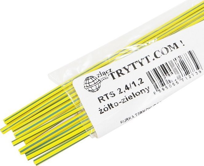 Trytyt 10x Koszulka termokurczliwa RTS 2,4/1,2 żół zielony