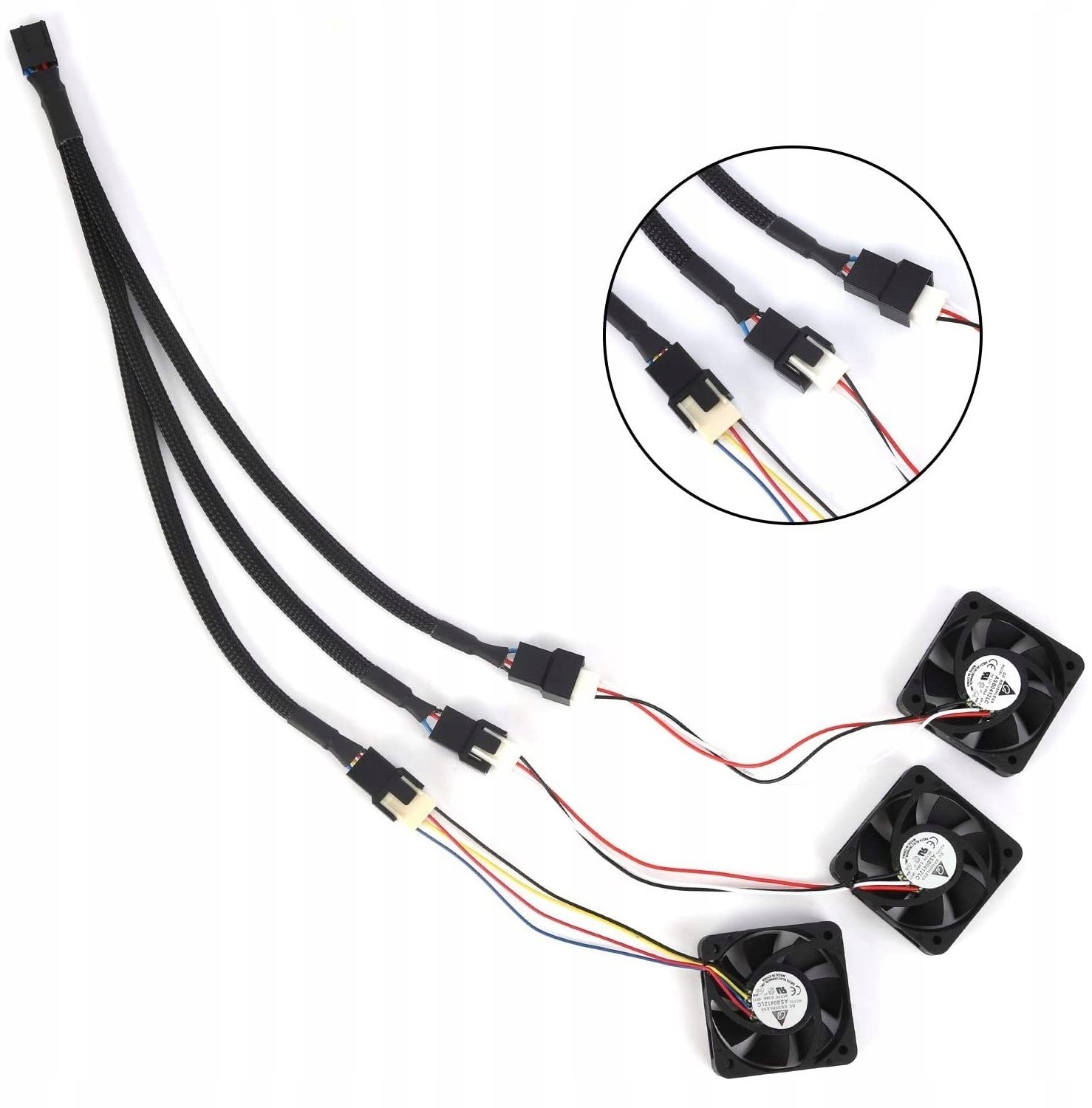 Inne PRZEDŁUŻACZ ZASILANIA WENTYLATORA PWM 4-PIN 4pin 30CM FAN EXTENSION CABLE