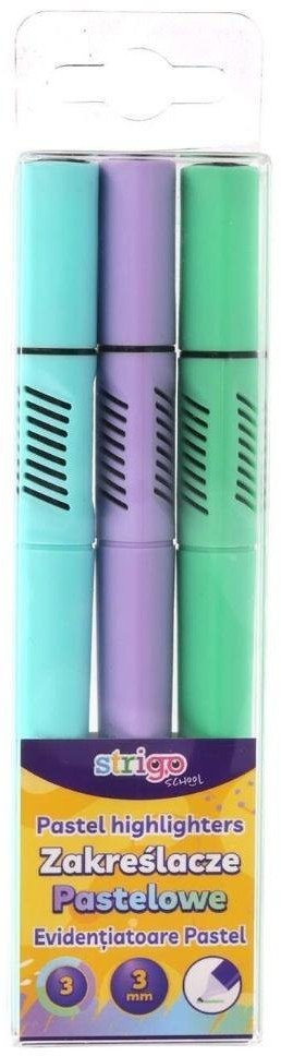 Strigo Zakreślacze trójkątne 3szt pastel STRIGO