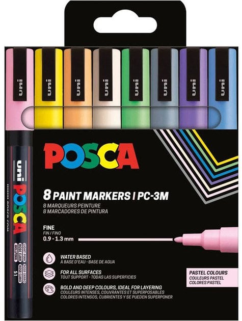 Posca POSCA PC-3M 8stk Pastelowy Kolory