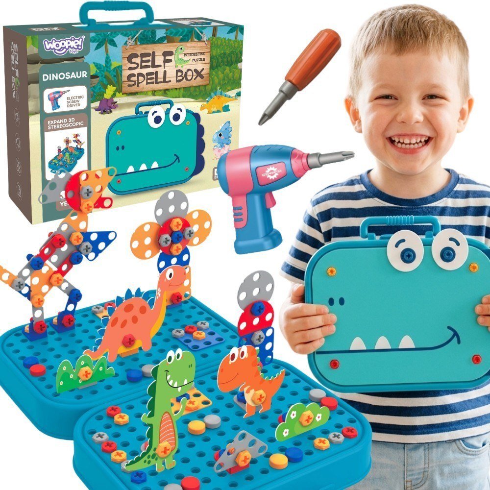 Woopie Zestaw Majsterkowicza Klocki Dinozaur Śrubki (58588)