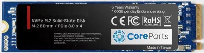 Dysk SSD CoreParts 2TB M.2 2280 PCI-E x4 Gen3 NVMe (CPSSD-M.2NVMEHE-2TB)