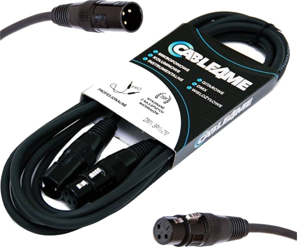 PowerColor CABLE4ME KABEL DMX AES/EBU XLR-3Pin DO OŚWIETLENIA 5m CZARNY 110 ohm