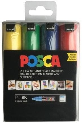 UNI-BALL Markery z farbą plakatową POSCA PC-8K 4 kolory