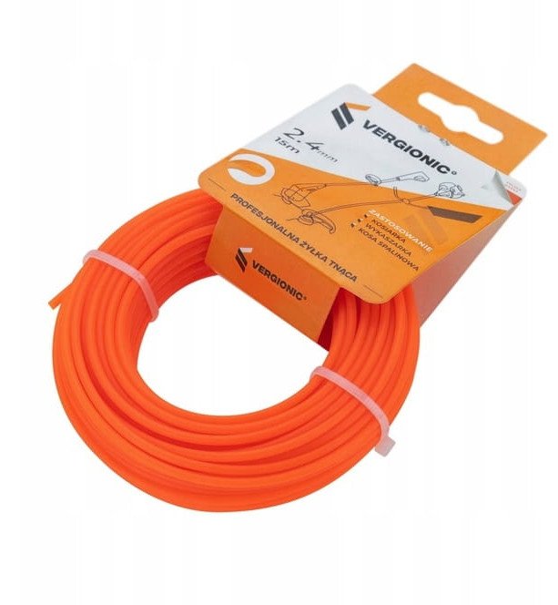 VERGIONIC Żyłka tnąca 2,4mm x 15m okrągła do wykaszarki mocna
