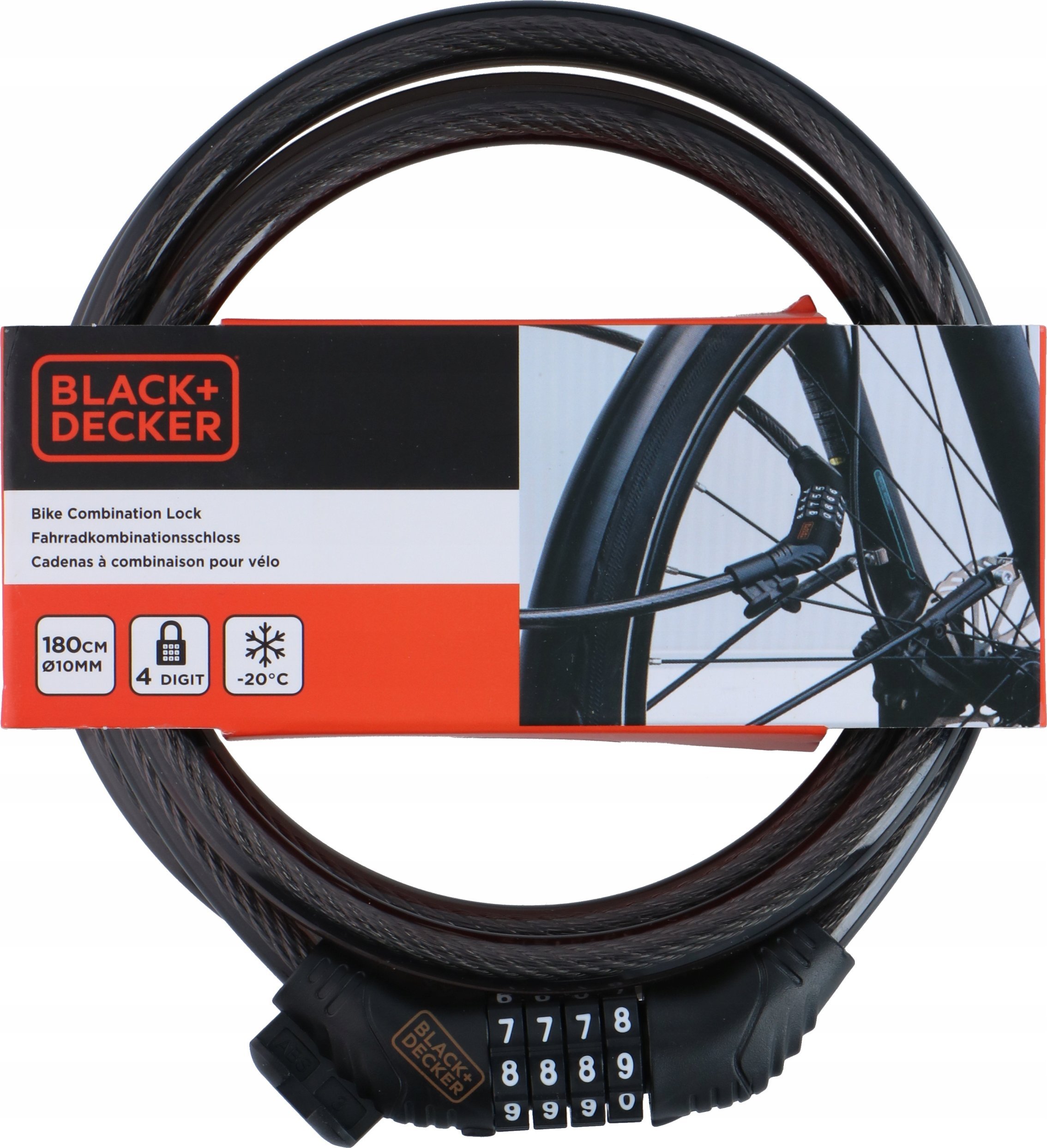 Black+Decker ZAPIĘCIE ROWEROWE LINKA NA SZYFR 10x1800MM Z UCHWYTEM BLACK+ DECKER