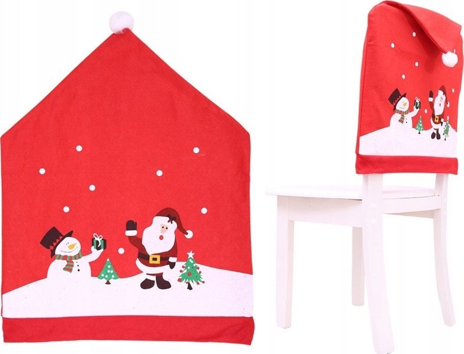 LeanToys Pokrowiec Na Krzesło Świąteczny Czerwony 60cm x 48cm 1szt. LEAN Toys