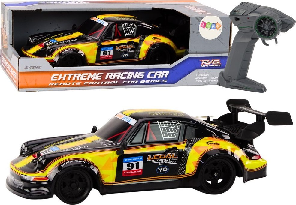 LeanToys Autko Zdalnie Sterowane RC 1:16 Gumowe Koła Drift Żółty LEAN Toys