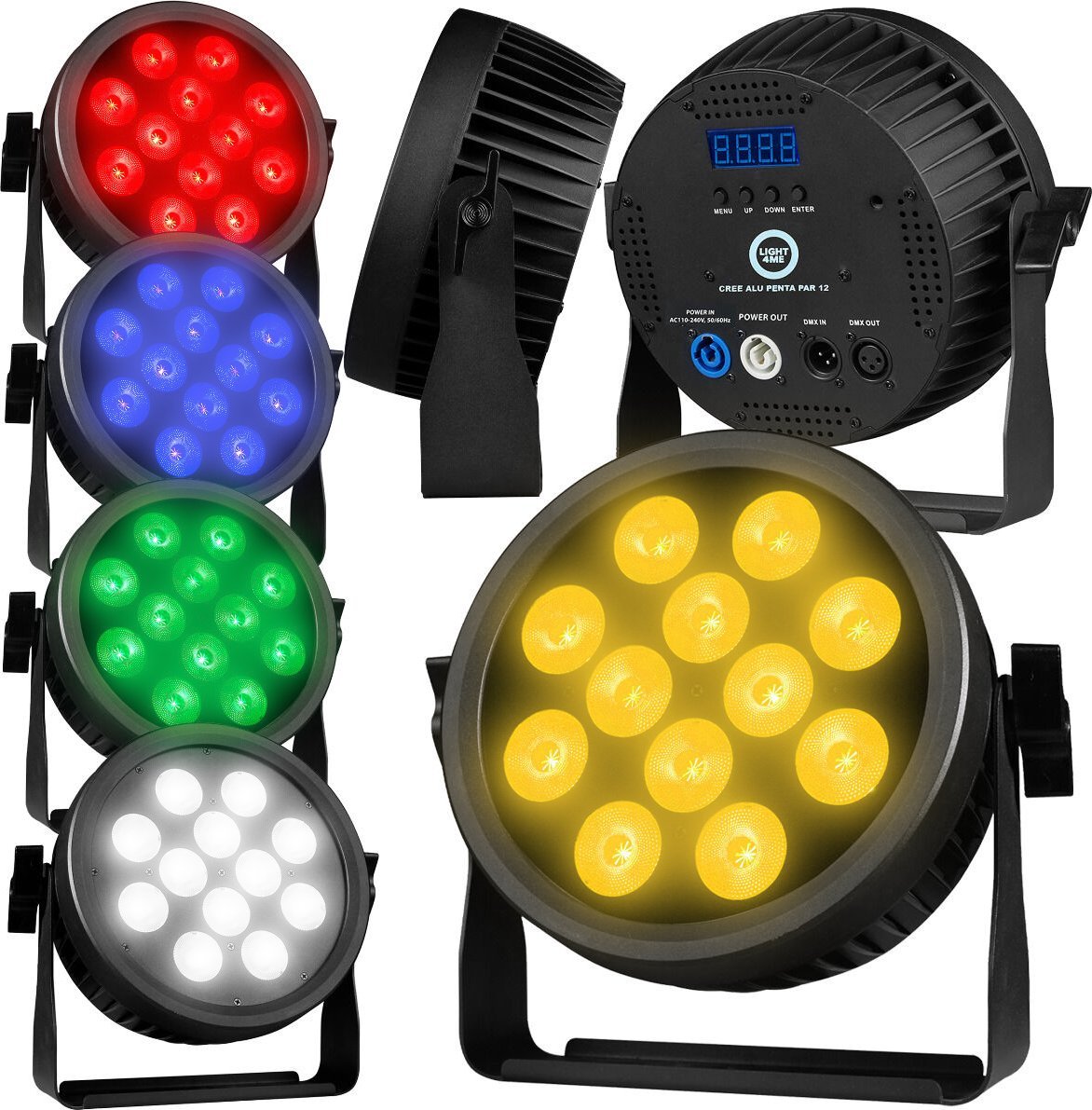 LIGHT4ME LIGHT4ME CREE ALU PENTA PAR 12 reflektor par efekt świetlny 12x15W RGBWA SMD LED 5w1