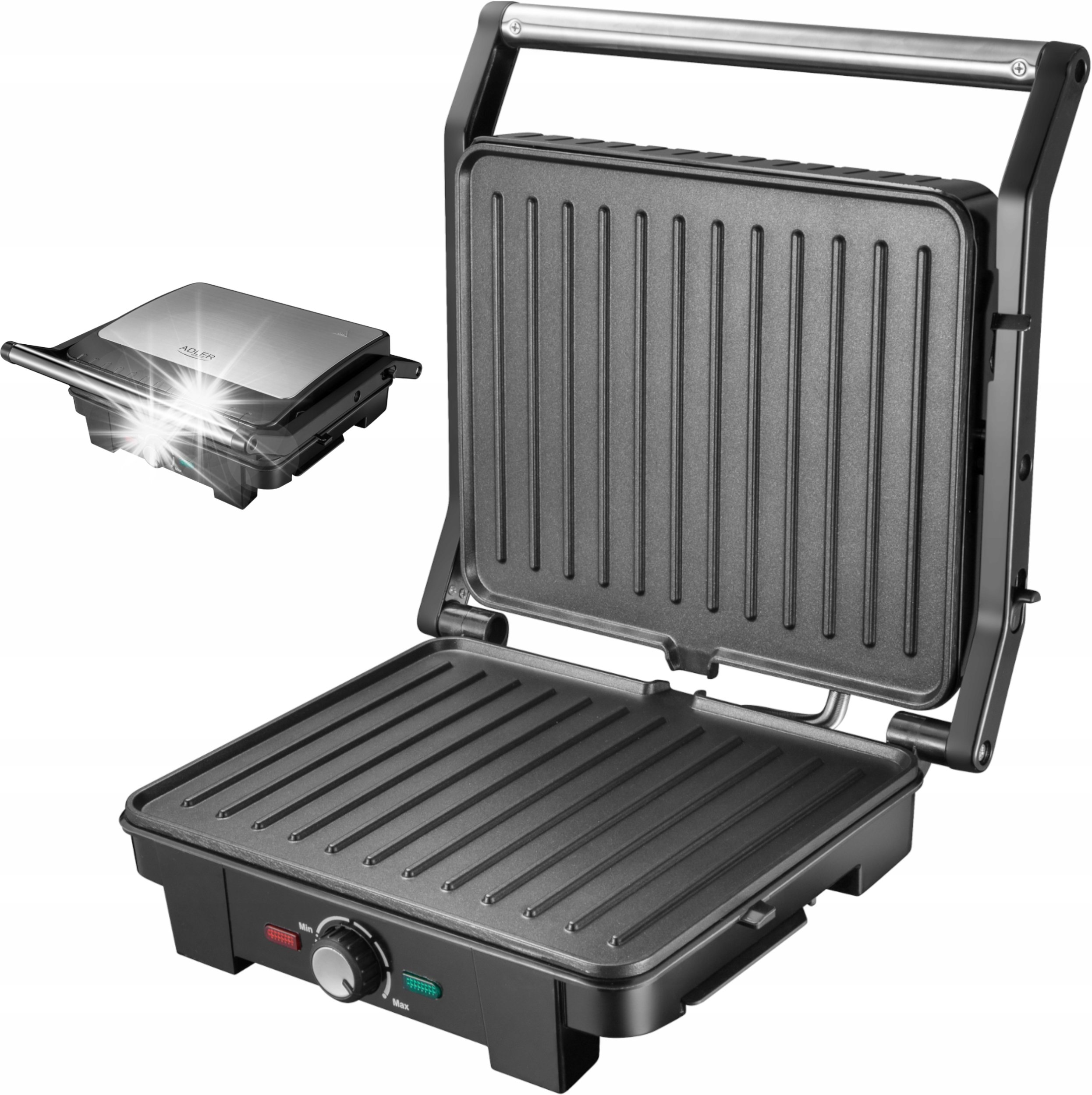 Grill elektryczny Adler Grill elektryczny duży XL 2800W stołowy 180 stopni