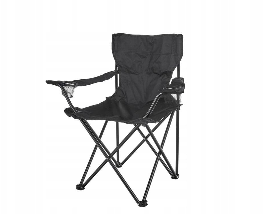 KRZESŁO SKŁADANE TURYSTYCZNE CZARNE + POKROWIEC