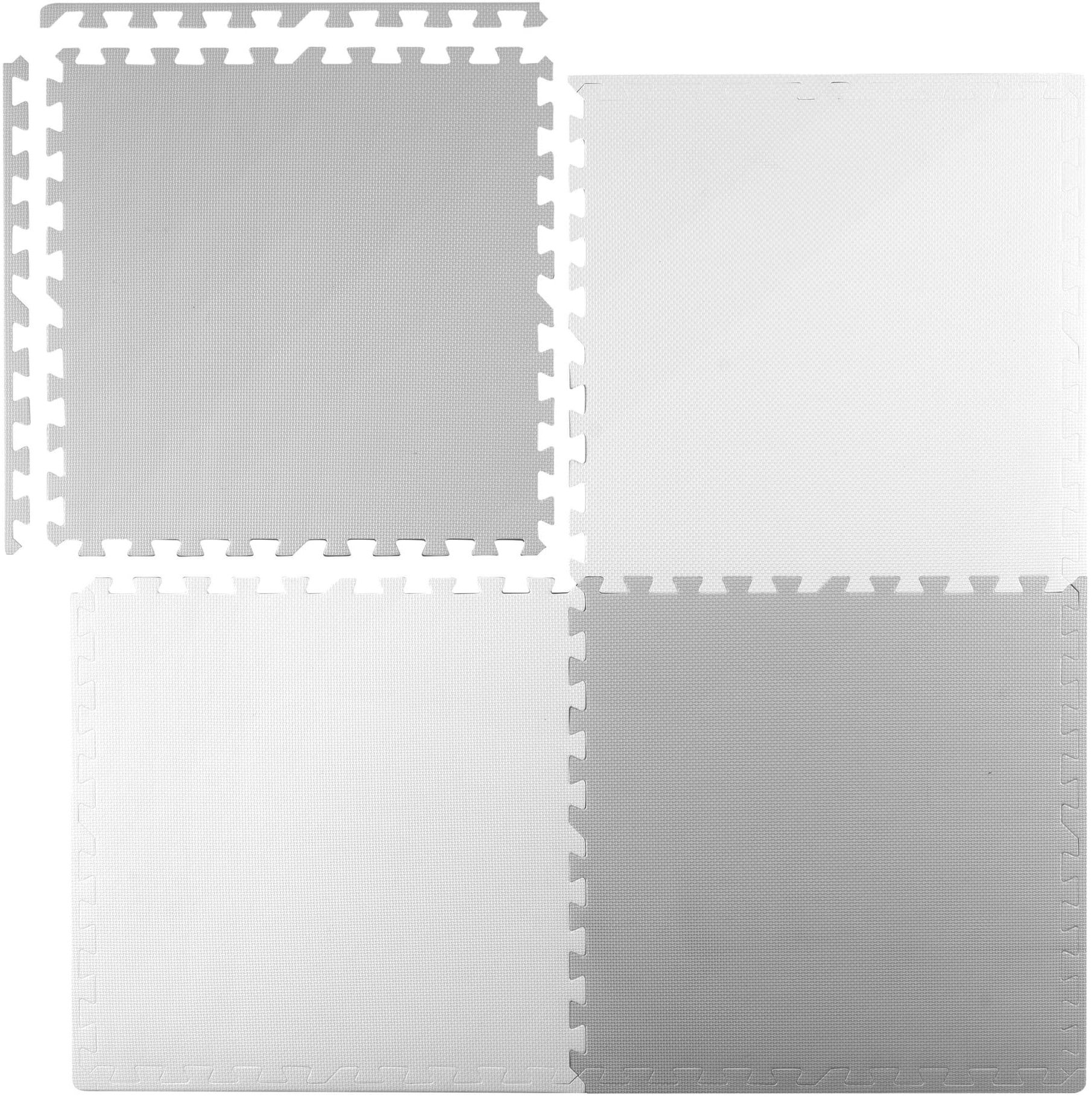 Ricokids Duża mata piankowa, puzzle Ricokids 60x60cm 4 szt białe i szare