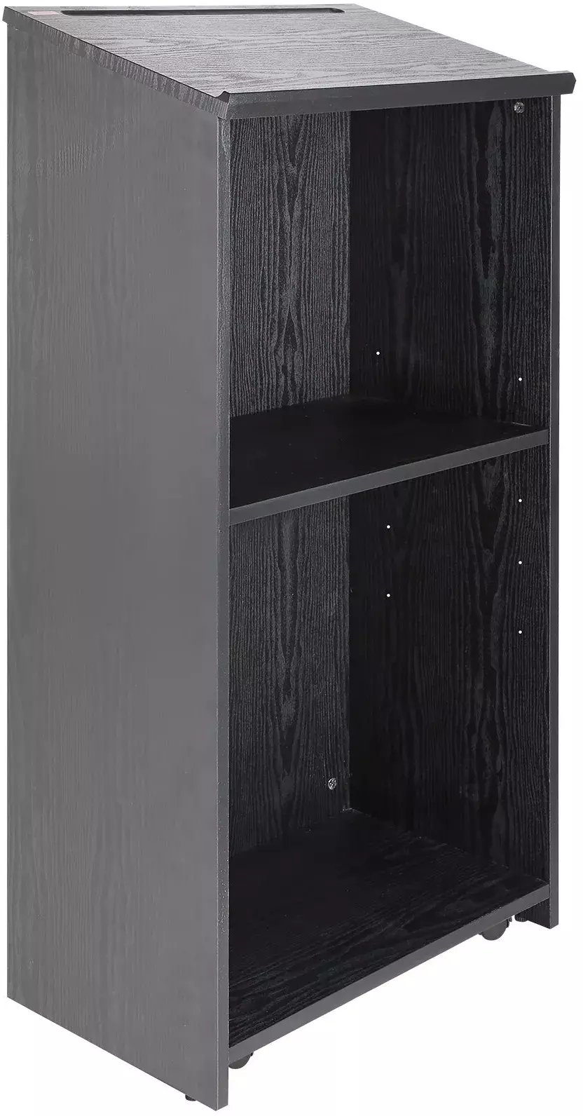 ModernHome Mównica pulpit stojący 119 cm półki kółka drewniana do szkoły biura