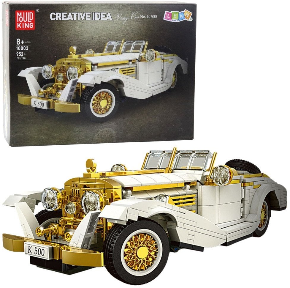 LeanToys Klocki Konstrukcyjne Samochód Vintage Klasyk K500 Biało-Złoty 952 el. LEAN Toys