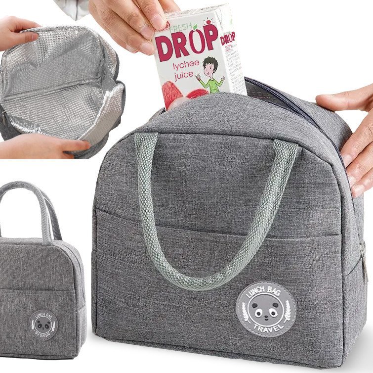 Severno Termiczna torba śniadaniowa, na jedzenie, na lunch izolacyjna szara