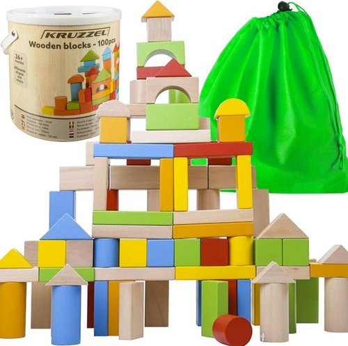 Kruzzel Klocki drewniane 100 szt. (22666)
