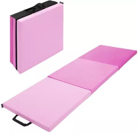 Małpiszon materac gimnastyczny składany 180x60x5 cm - różowy