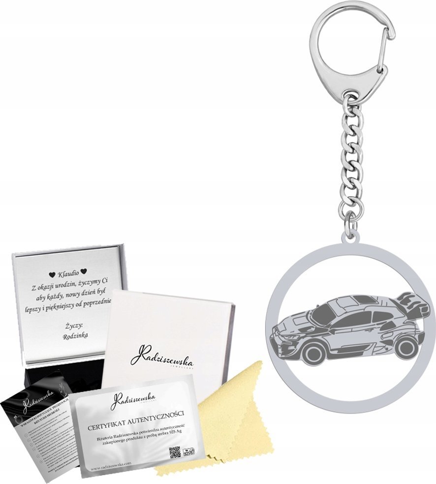 Radziszewska Jewellery Brelok do kluczy Rajdowe Mistrzostwa Świata WRC SREBRO 925