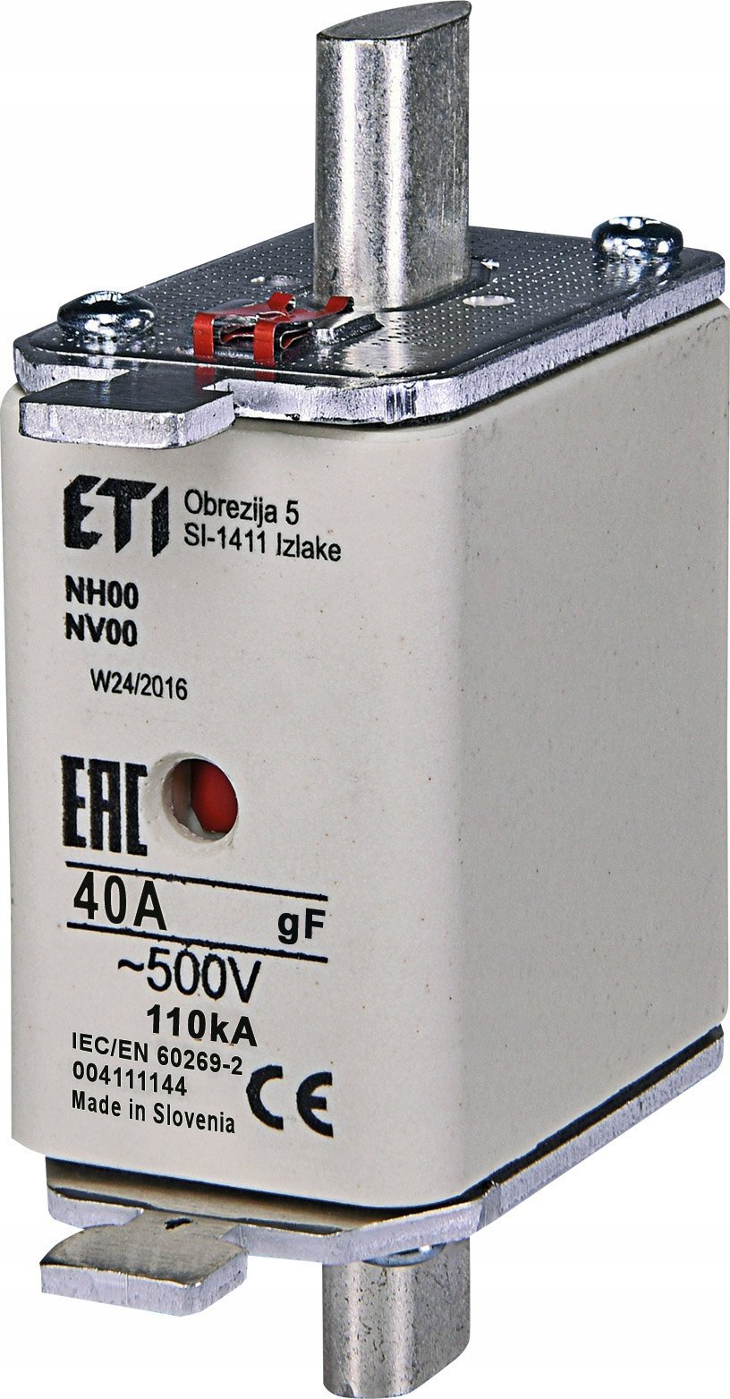 Etipo Wkładka topikowa ETI Polam NH00/WT-00 004111144 gF 40A 500V G przemysłowa szybka