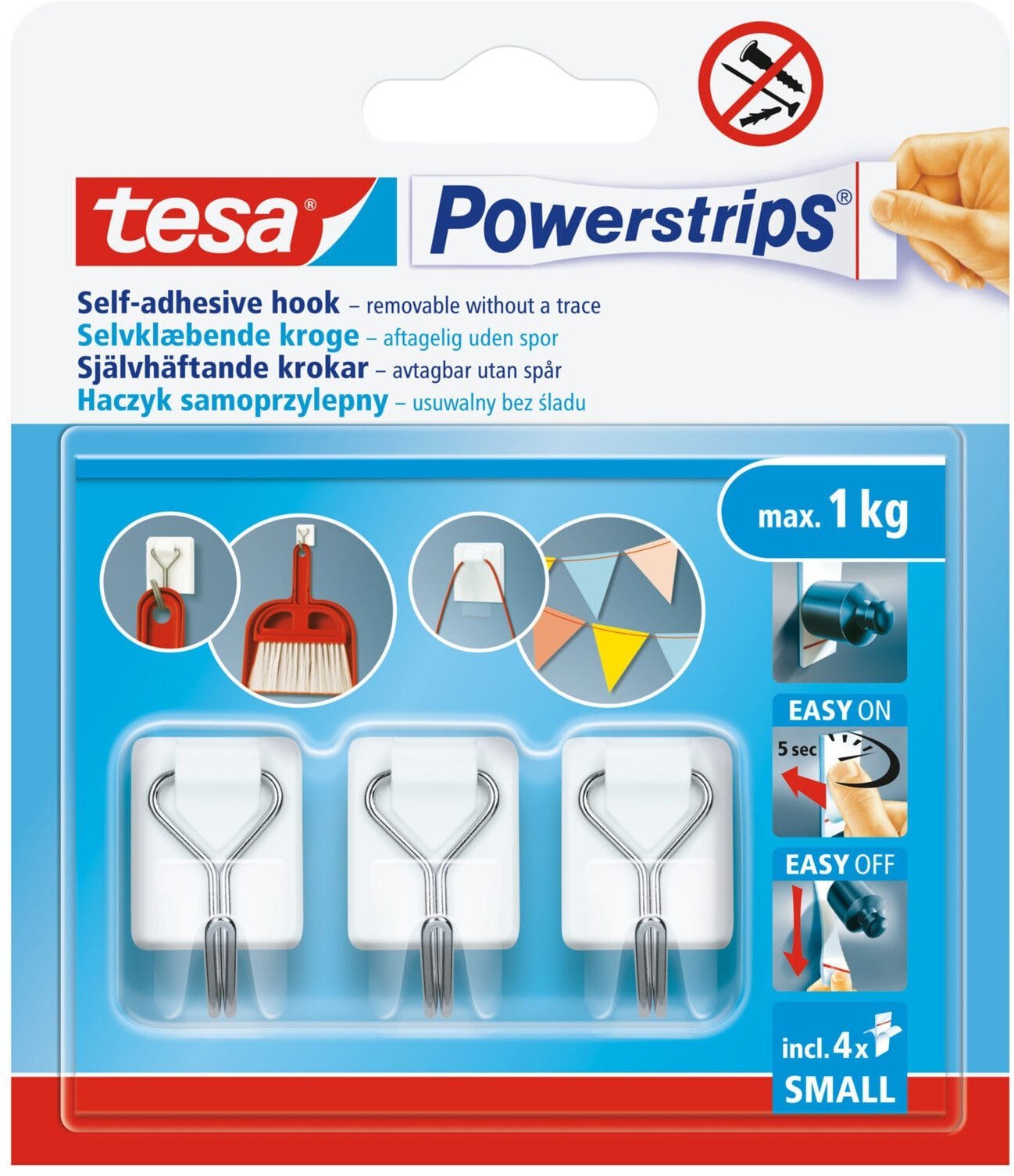Tesa HACZYKI SAMOPRZYLEP.POWERSTRIPS 3 SZT.DRUCIANE BIAŁE