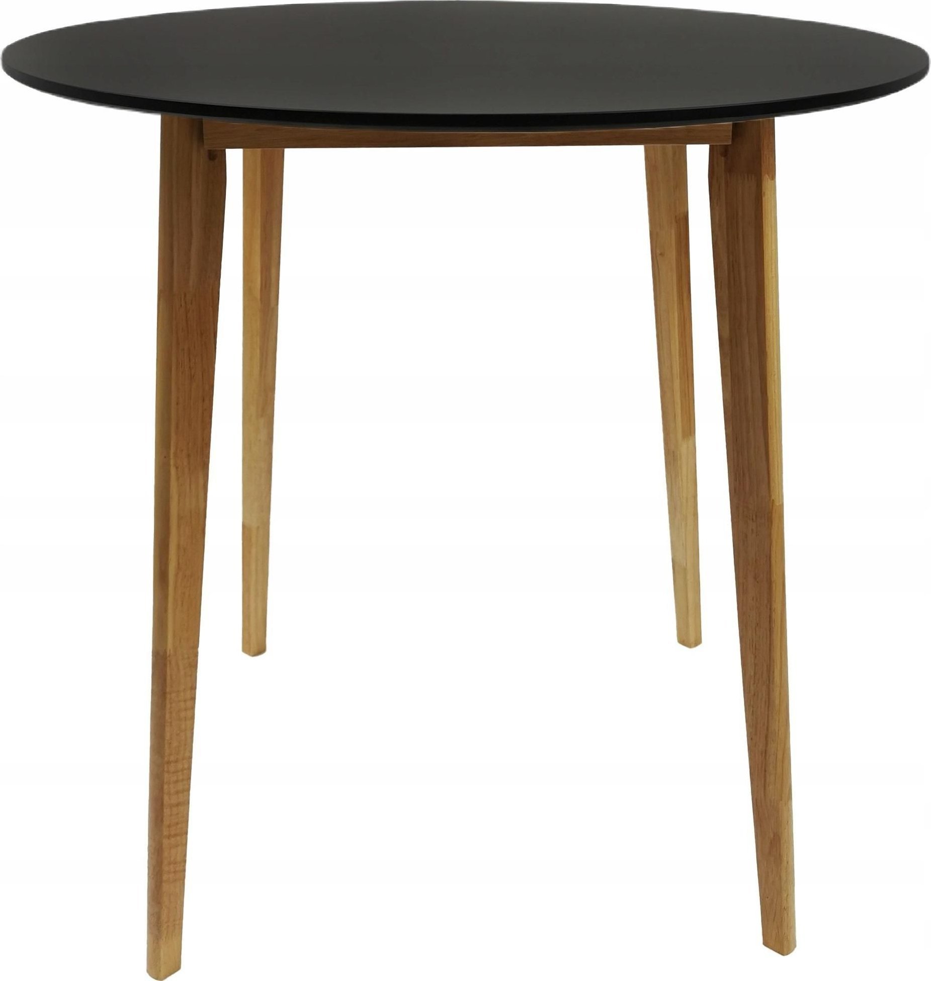kontrast Stół skandynawski okrągły do kuchni jadalny Emma fi80x75 czarny
