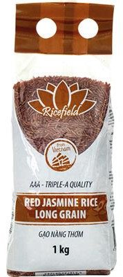 Ricefield Ryż jaśminowy, czerwony, długoziarnisty 1kg -