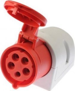 PCE Gniazdo stałe 32A 5P 400V czerwone IP44 125-6