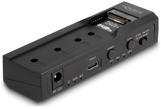Stacja dokująca Delock DeLOCK Konwerter USB Type-C na dyski 1 x SSD M.2 NVMe + 1 x SATA SSD/HDD z fu...