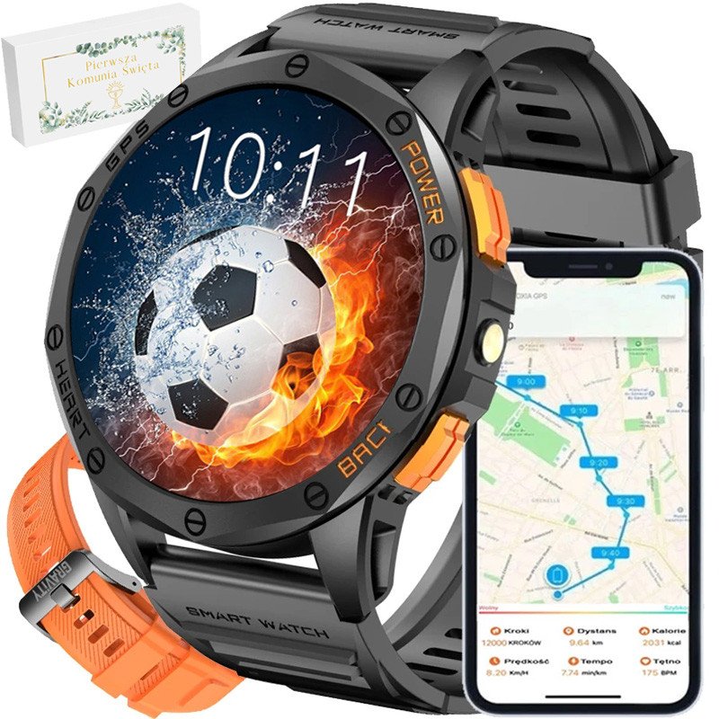 Smartwatch Gravity Zegarek Komunijny SMARTWATCH-GPS- GRAVITY GT24-3 BK/BK/OG