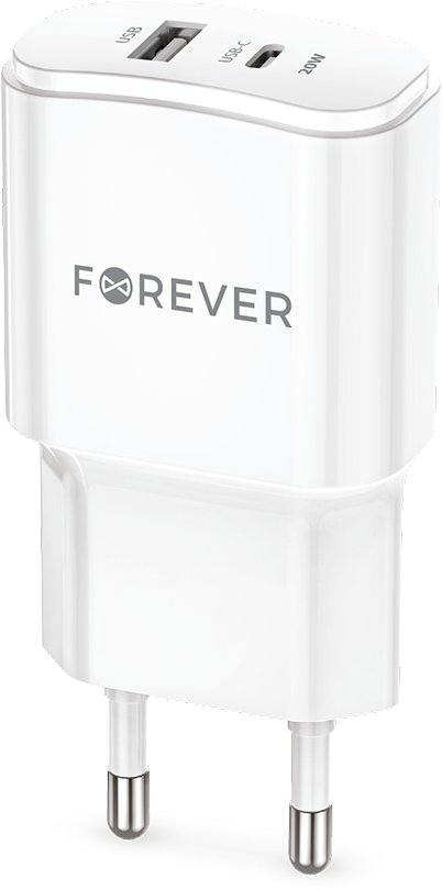 Forever ładowarka sieciowa PD QC TC-01-20AC 1x USB-C 1x USB 20W biała