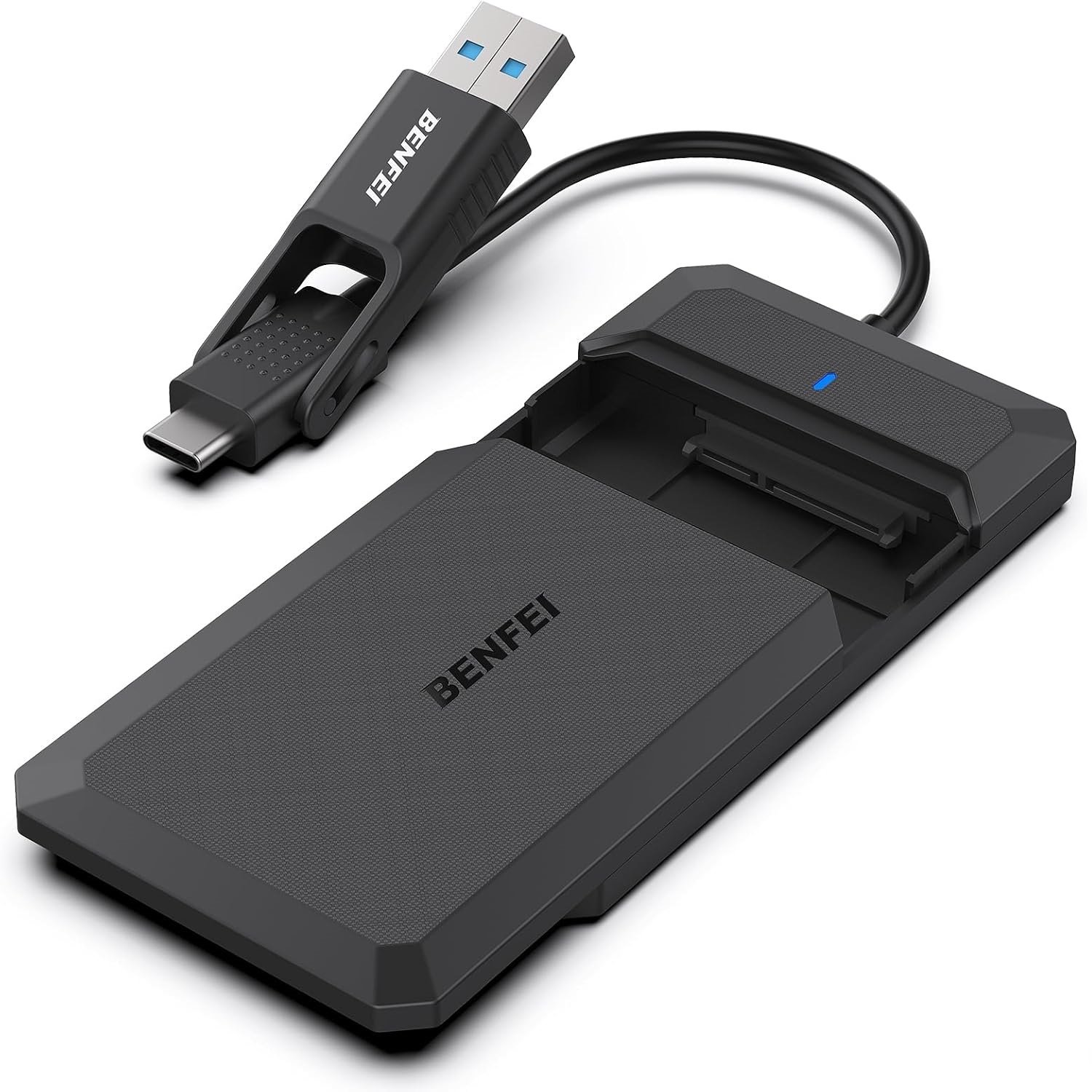 Kieszeń Aukey BENFEI OBUDOWA DYSKU SSD DO USB-C / USB-A 2.5 CALA SATA SSD OBSŁUGA UASP SATA III CZAR...