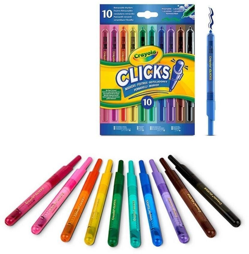 Crayola Flamastry zakreślacze automatyczne zmywalne 10szt