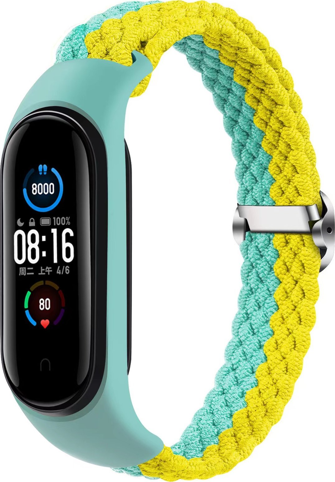 OEM Opaska pleciona Smart Band M3/M4/M5/M6 MINT-YELLOW / MIĘTOWO-ŻÓŁTY