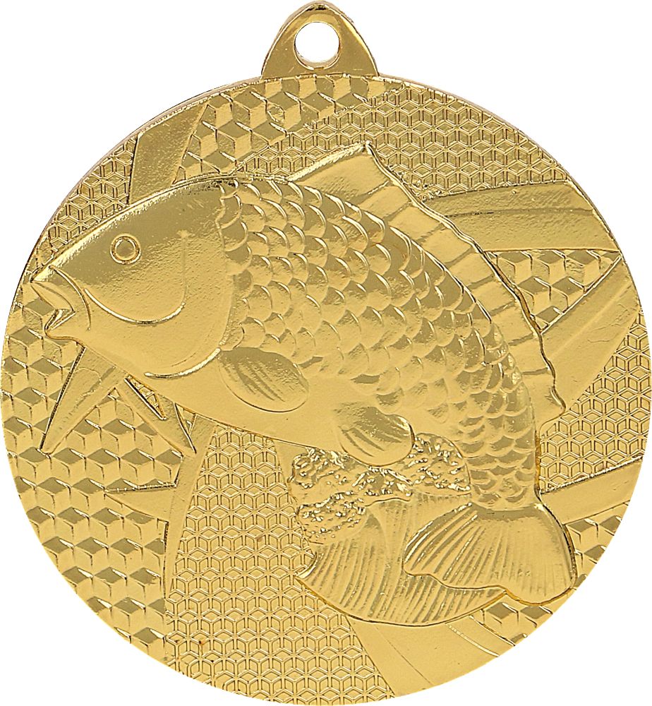 Tryumf Medal złoty- wędkarstwo - ryba - medal stalowy (MMC7950/G)