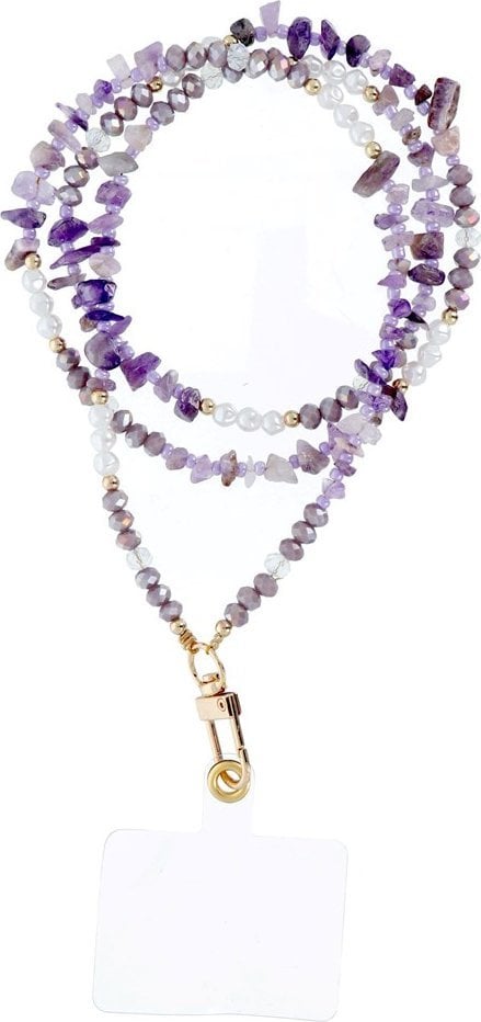 Hurtel Zawieszka STONE do telefonu / długość sznura 82cm (41cm w pętli) / na szyję - fioletowy