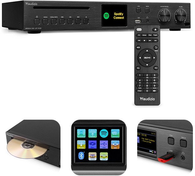 Radioodtwarzacz Audizio Radio internetowe Brescia DAB+ FM CD BT one size